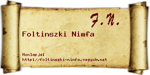 Foltinszki Nimfa névjegykártya